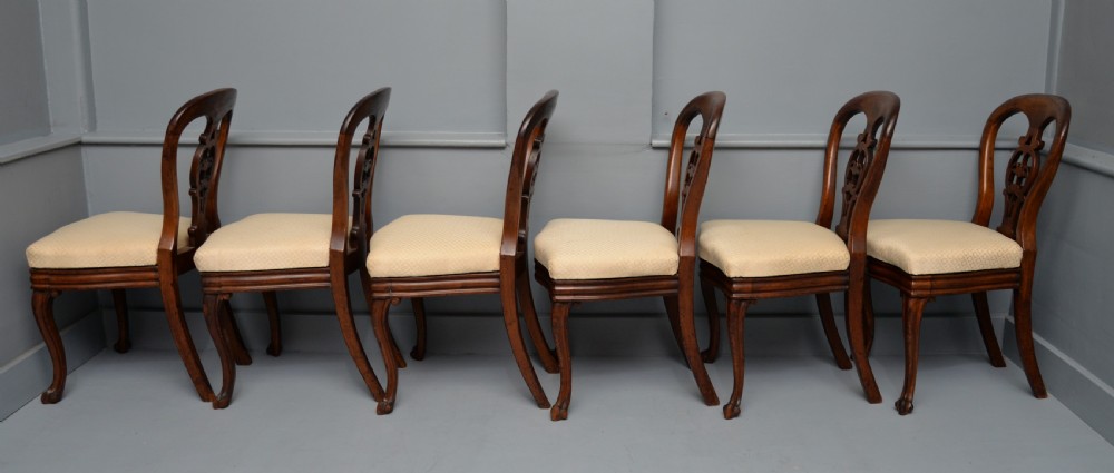 Set Of Six Victorian Mahogany Balloon Back Dining Chairs View X