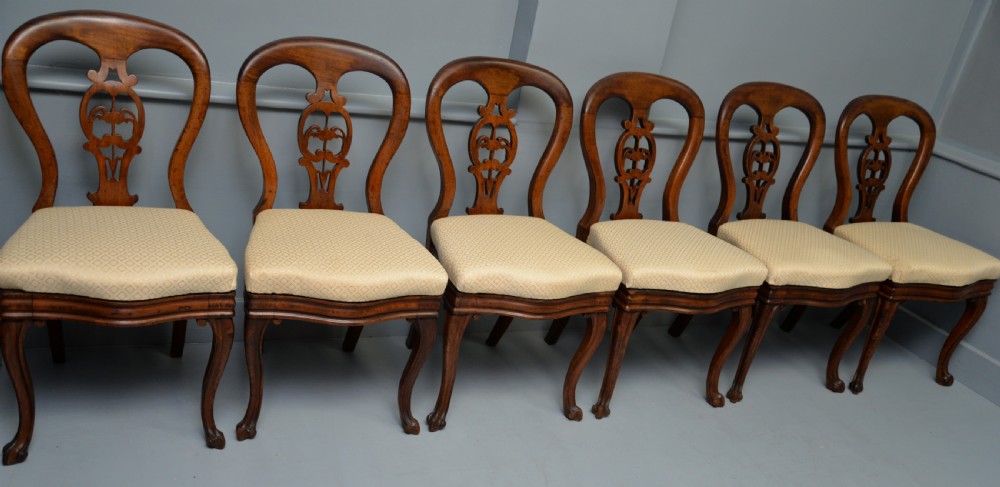 Set Of Six Victorian Mahogany Balloon Back Dining Chairs View XII