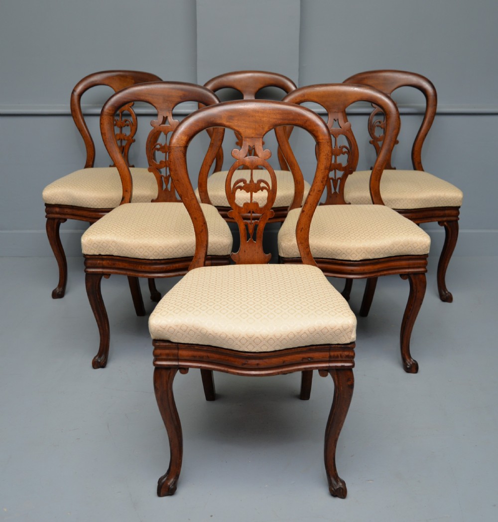 Set Of Six Victorian Mahogany Balloon Back Dining Chairs View XIII