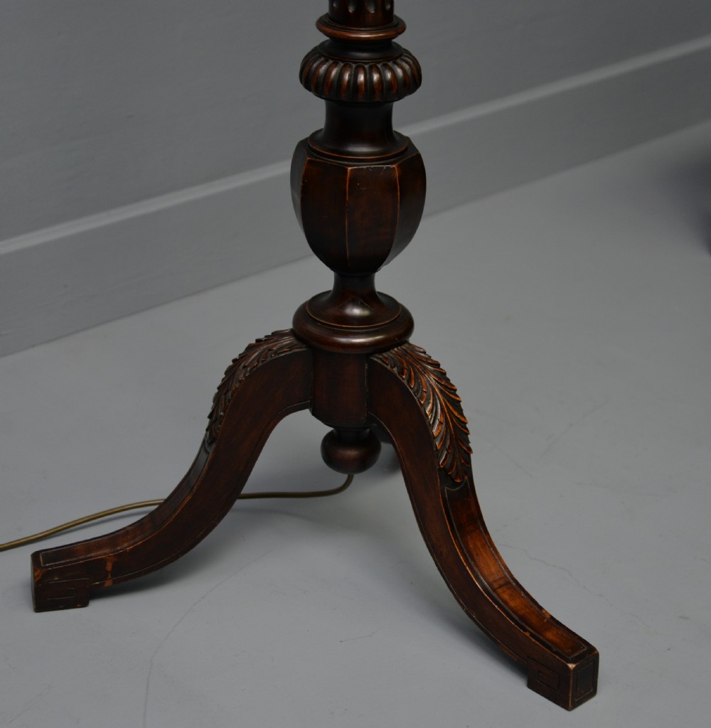 Georgian Style C.1920 Mahogany Standard Floor Lamp View VII