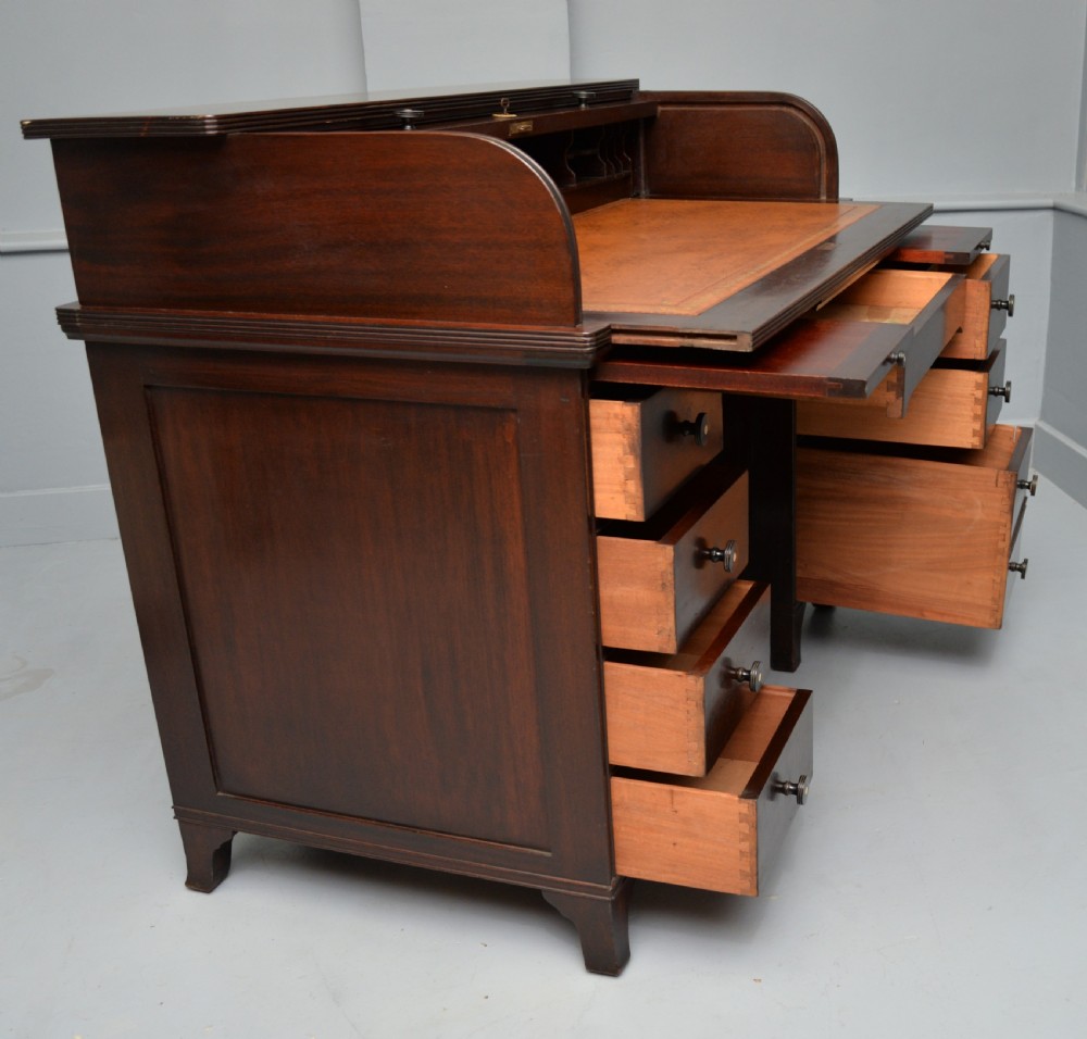 Victorian Mahogany Tambour Roll Top Cylinder Desk View XVIII