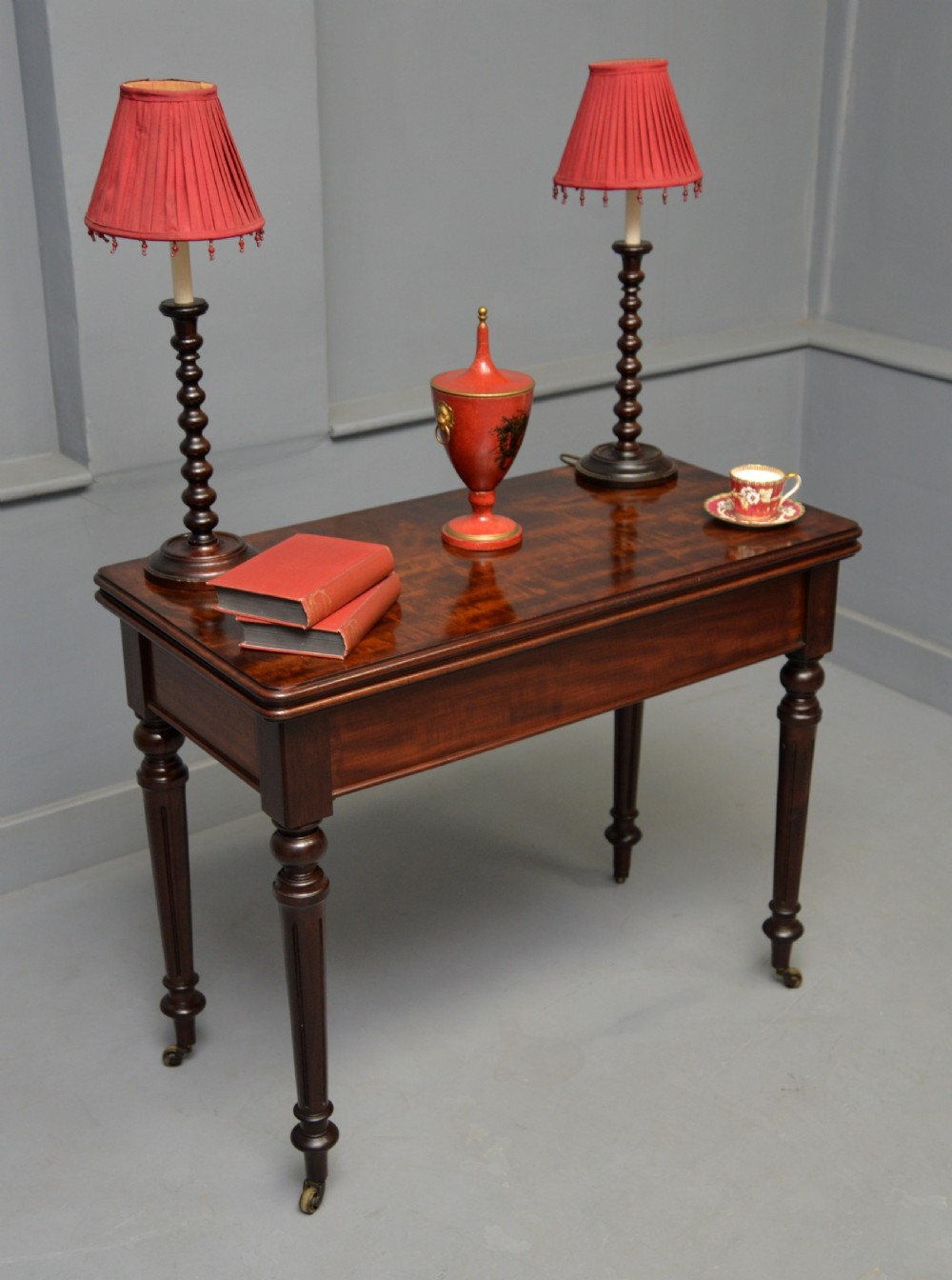 Georgian Mahogany Card Table Side Table View III