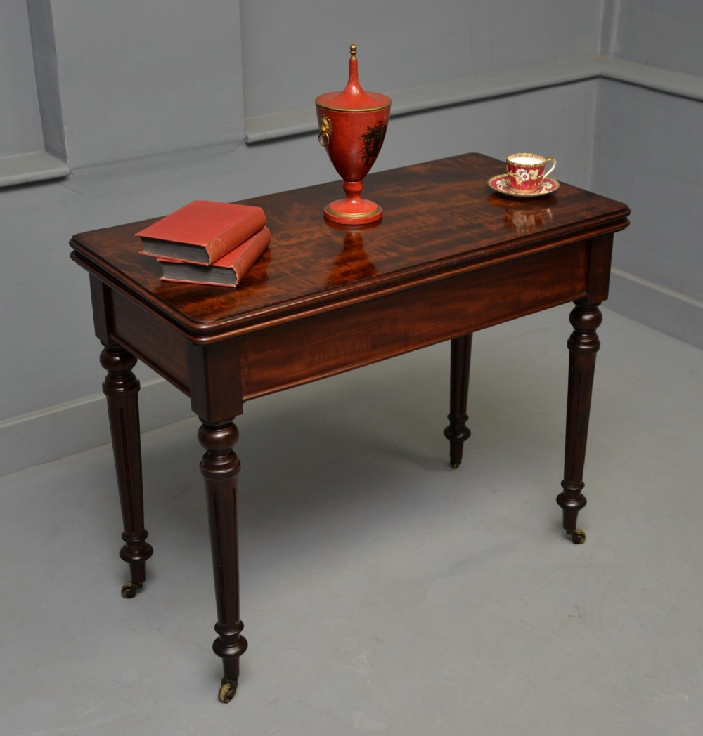 Georgian Mahogany Card Table Side Table View IV