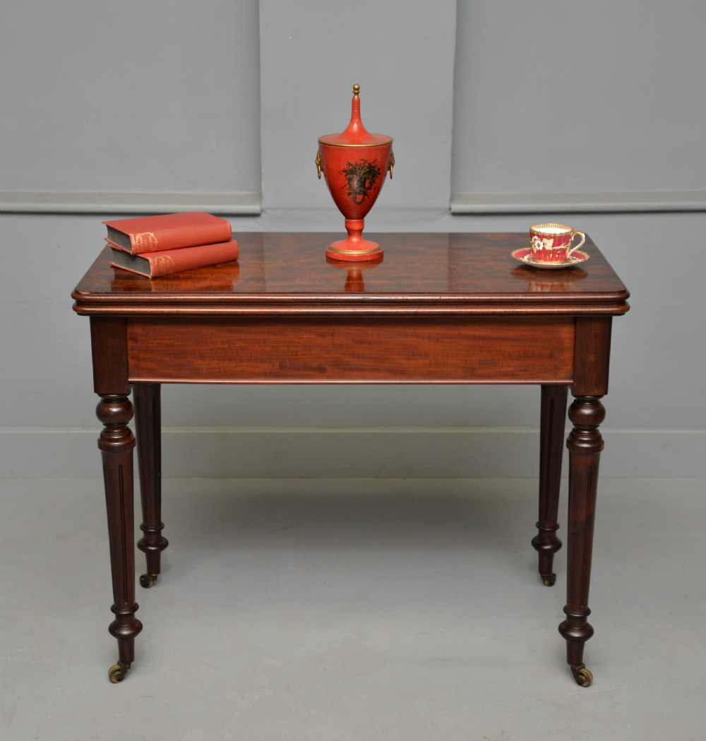 Georgian Mahogany Card Table Side Table View V