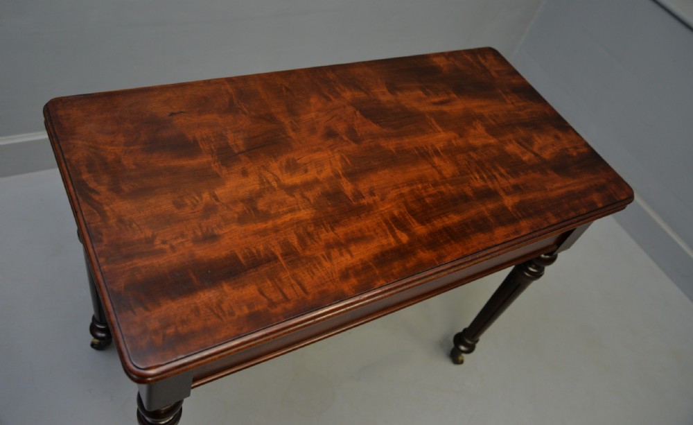 Georgian Mahogany Card Table Side Table View IX