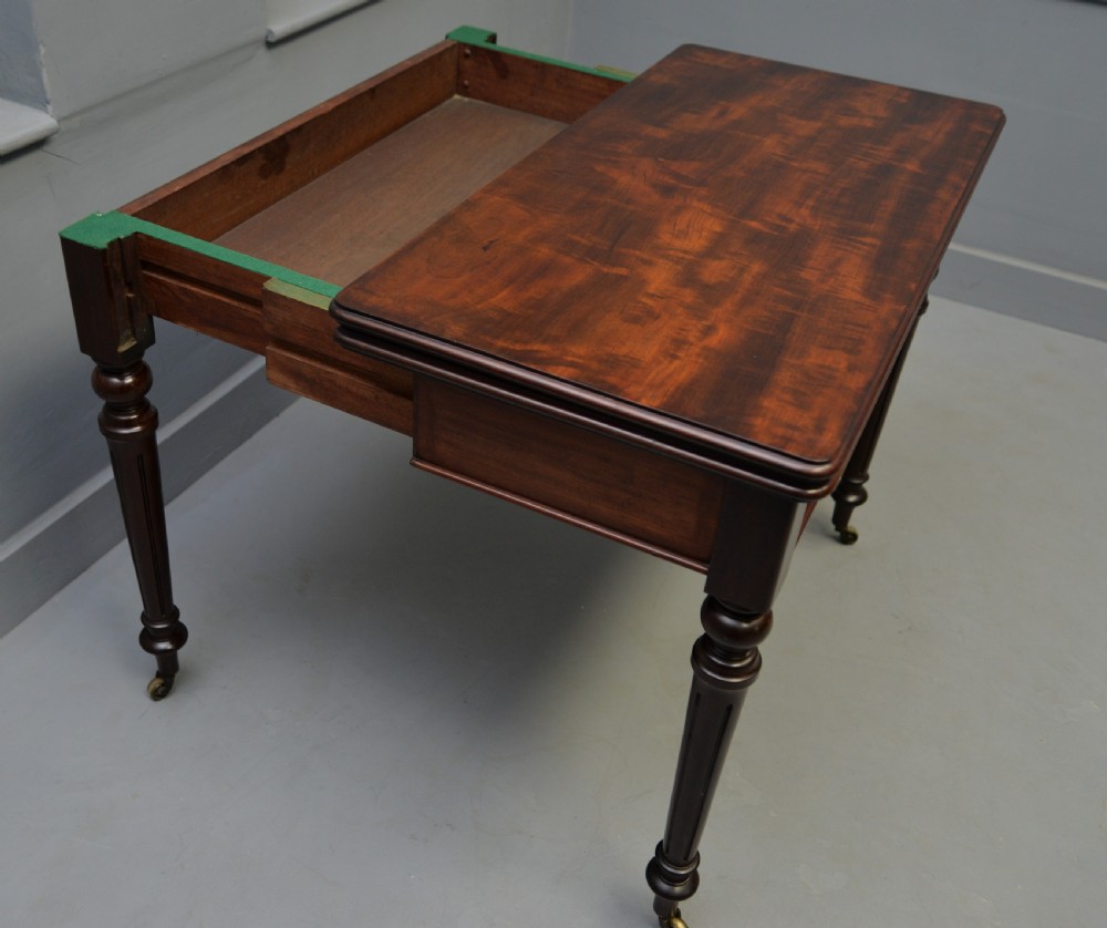 Georgian Mahogany Card Table Side Table View X