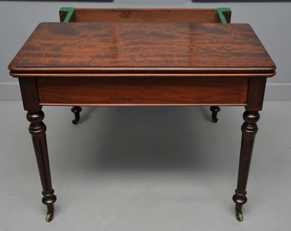 Georgian Mahogany Card Table Side Table View XII