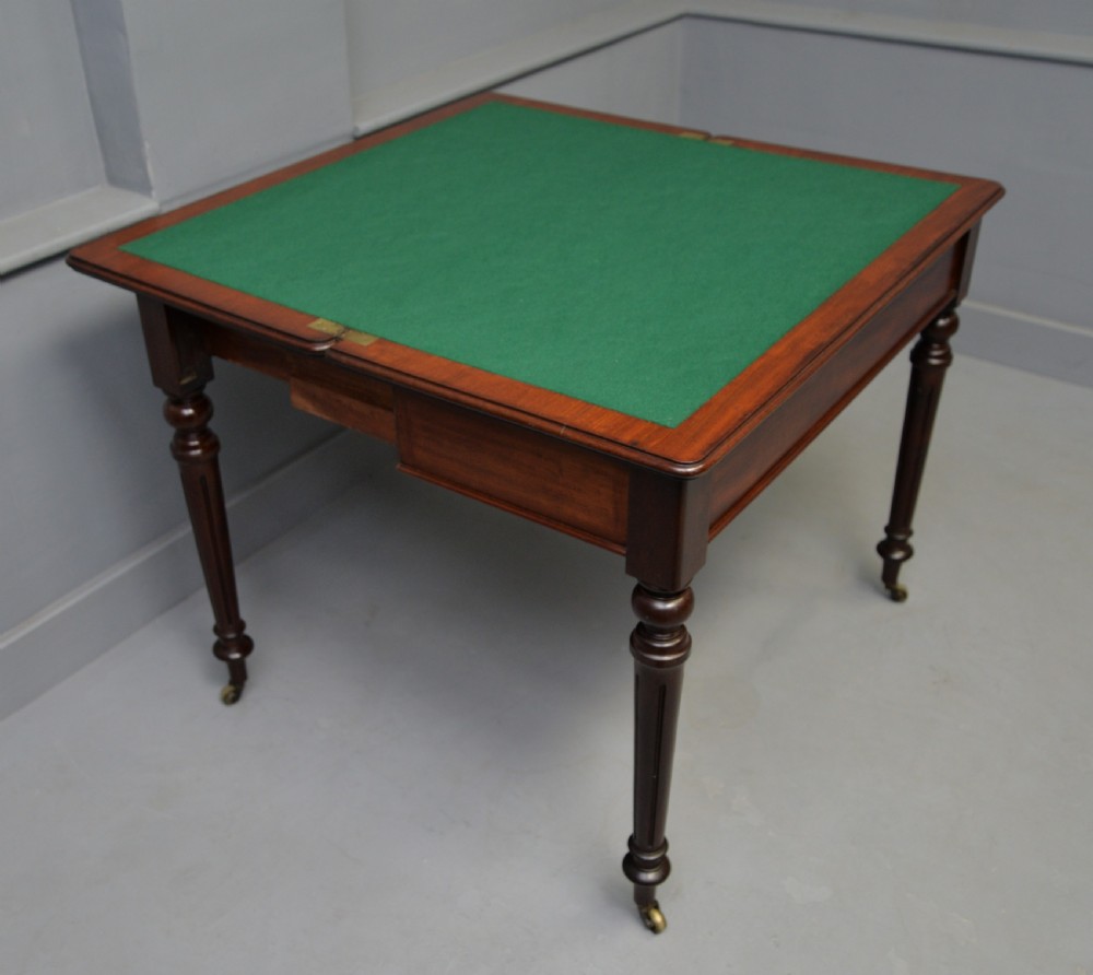 Georgian Mahogany Card Table Side Table View XIII