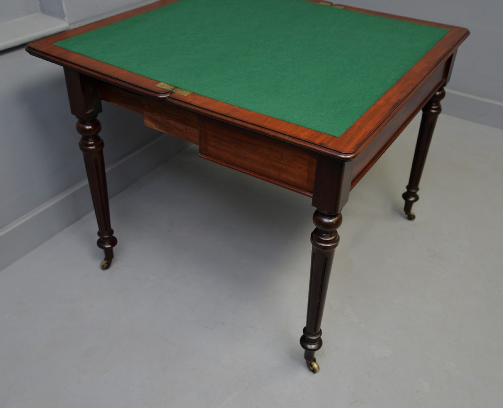 Georgian Mahogany Card Table Side Table View XIV