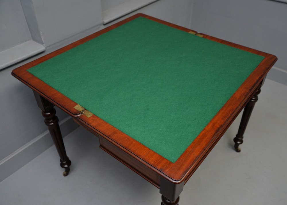 Georgian Mahogany Card Table Side Table View XV