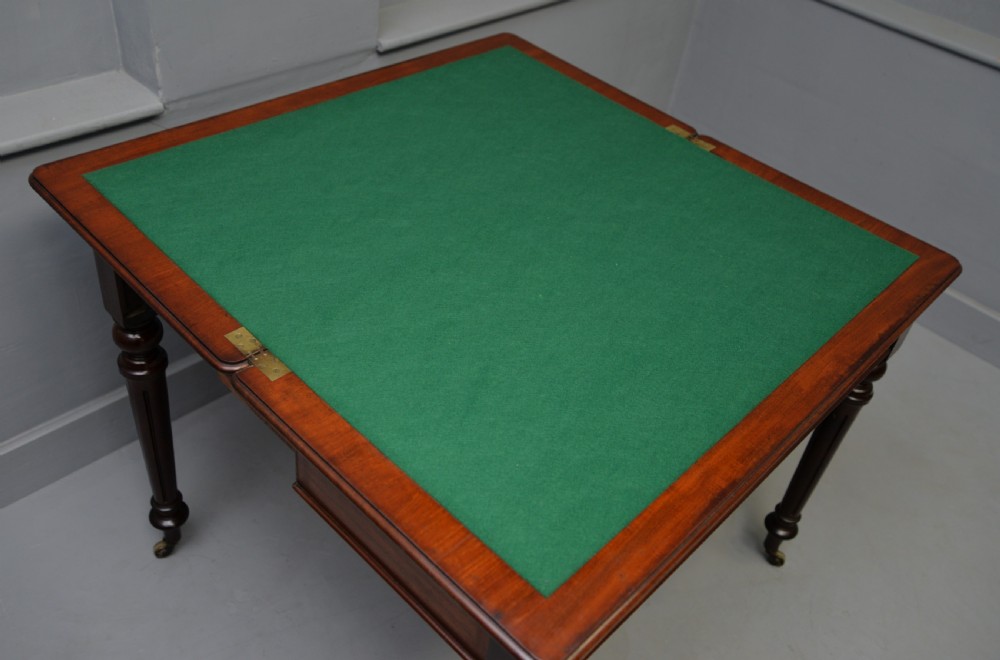 Georgian Mahogany Card Table Side Table View XVI