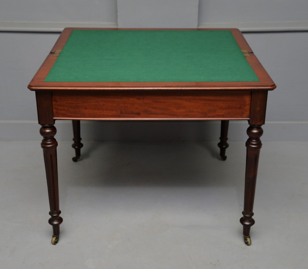 Georgian Mahogany Card Table Side Table View XVII
