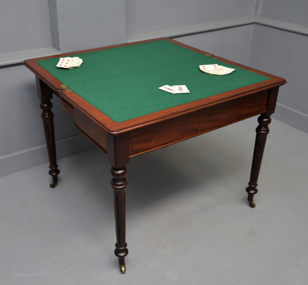 Georgian Mahogany Card Table Side Table View XVIII