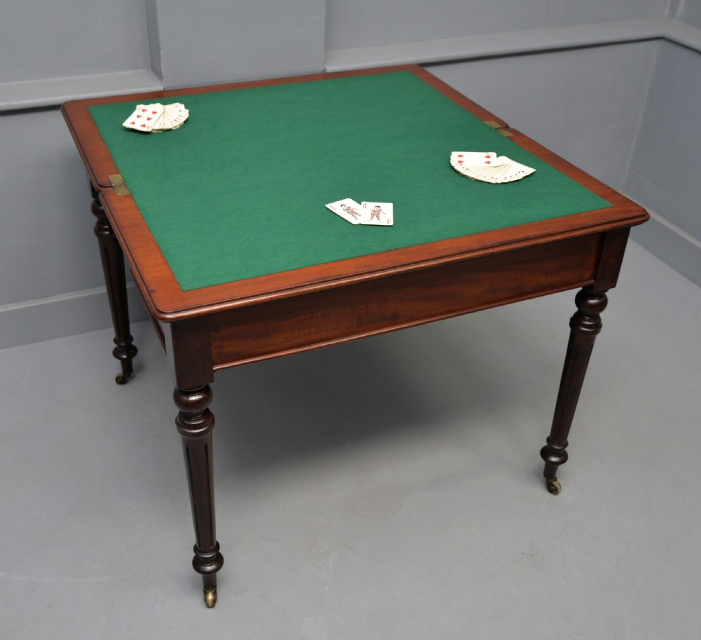 Georgian Mahogany Card Table Side Table View XIX