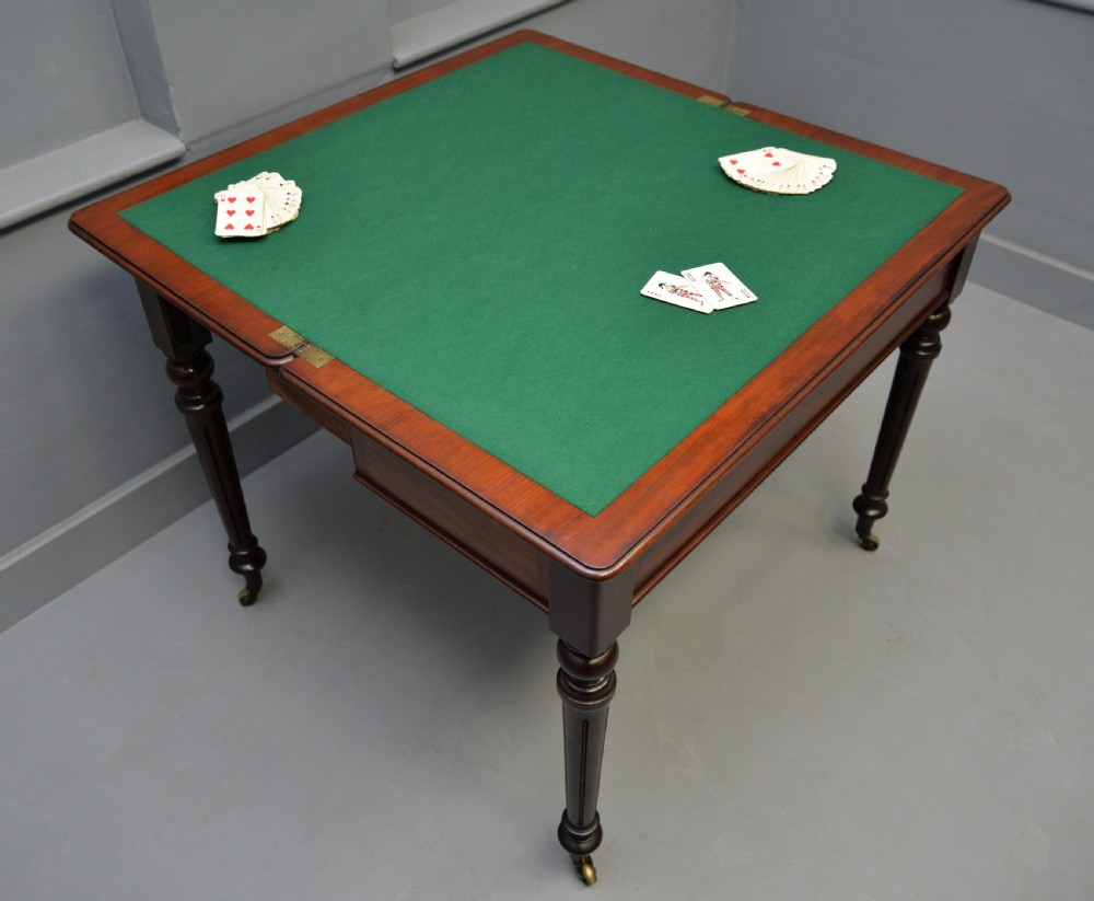 Georgian Mahogany Card Table Side Table View XX
