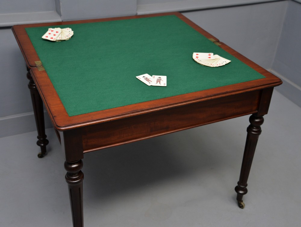Georgian Mahogany Card Table Side Table View XXI