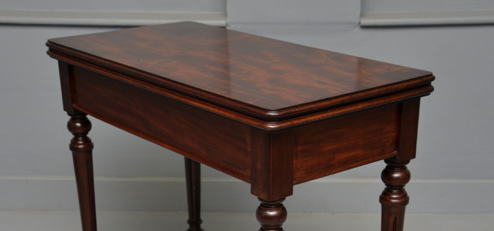 Georgian Mahogany Card Table Side Table View XXIII