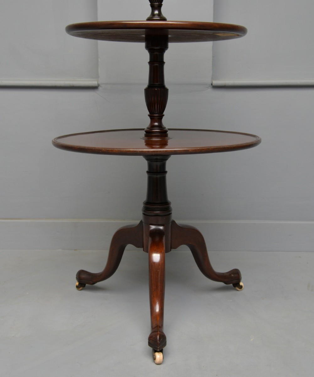 Georgian Mahogany Three Tier Dumb Waiter Side Table View VII