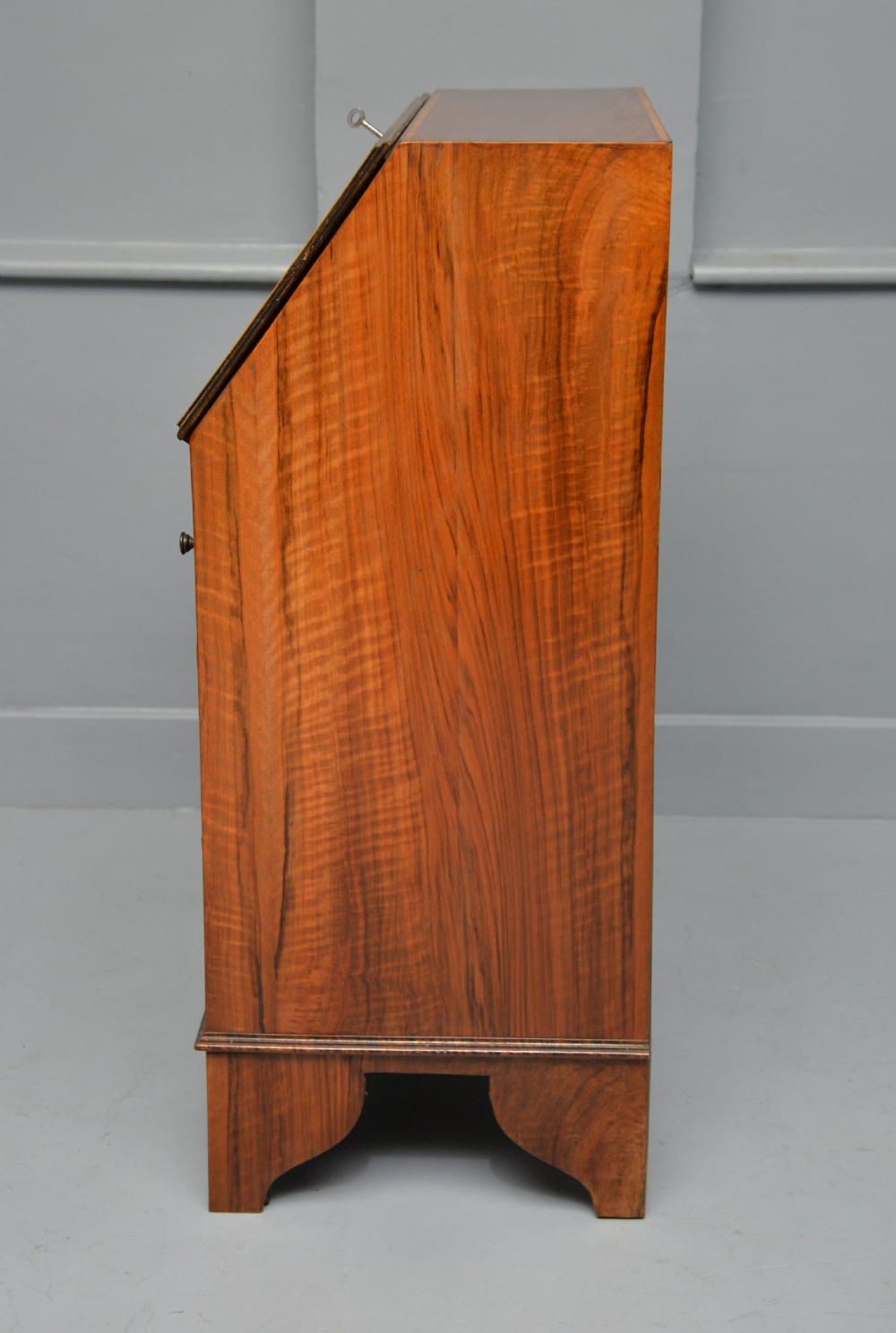 Small Georgian Revival Inlaid Satinwood Bureau Desk View XVII
