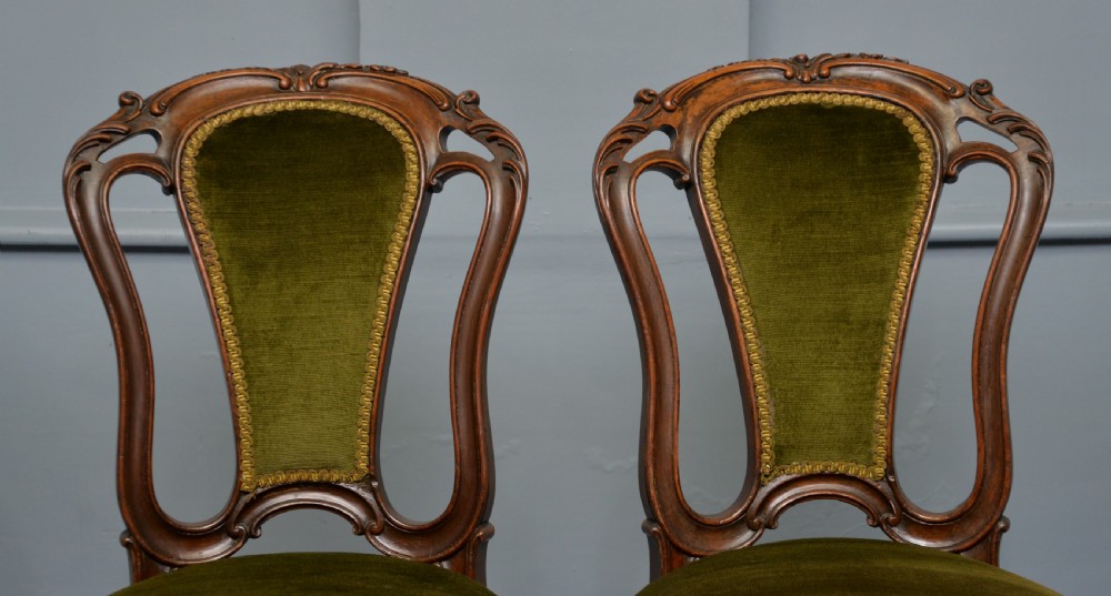 Set Of Four Victorian Carved Mahogany Dining Chairs View VI