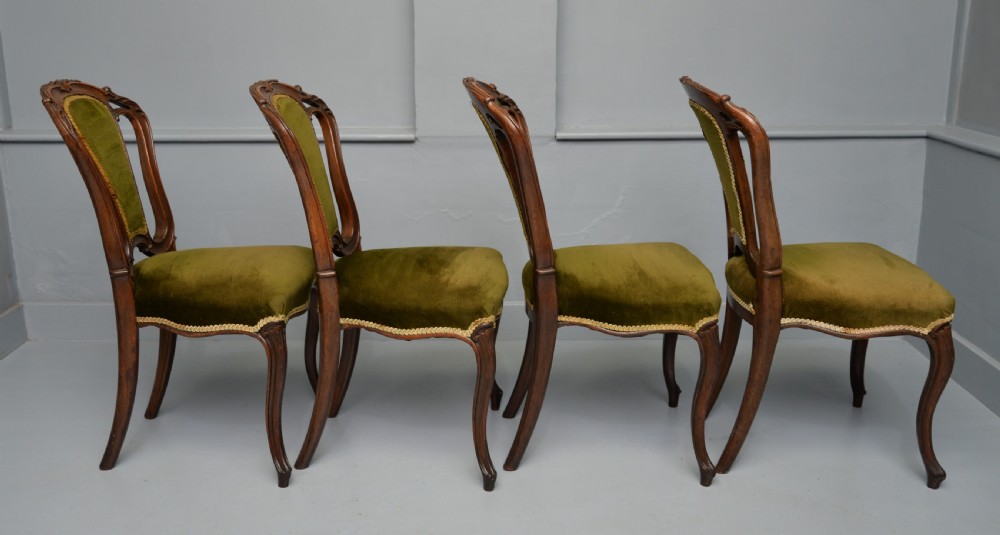 Set Of Four Victorian Carved Mahogany Dining Chairs View VII