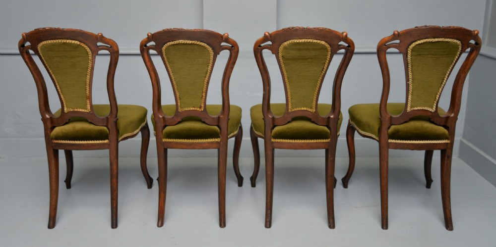 Set Of Four Victorian Carved Mahogany Dining Chairs View VIII