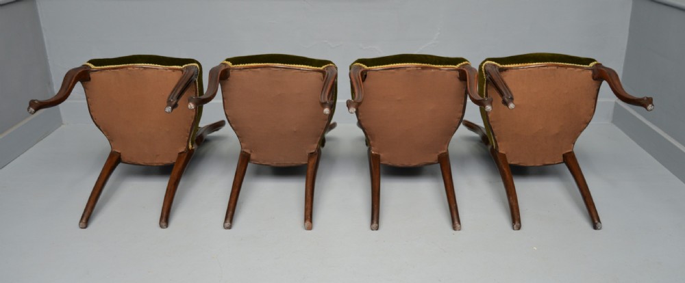 Set Of Four Victorian Carved Mahogany Dining Chairs View X