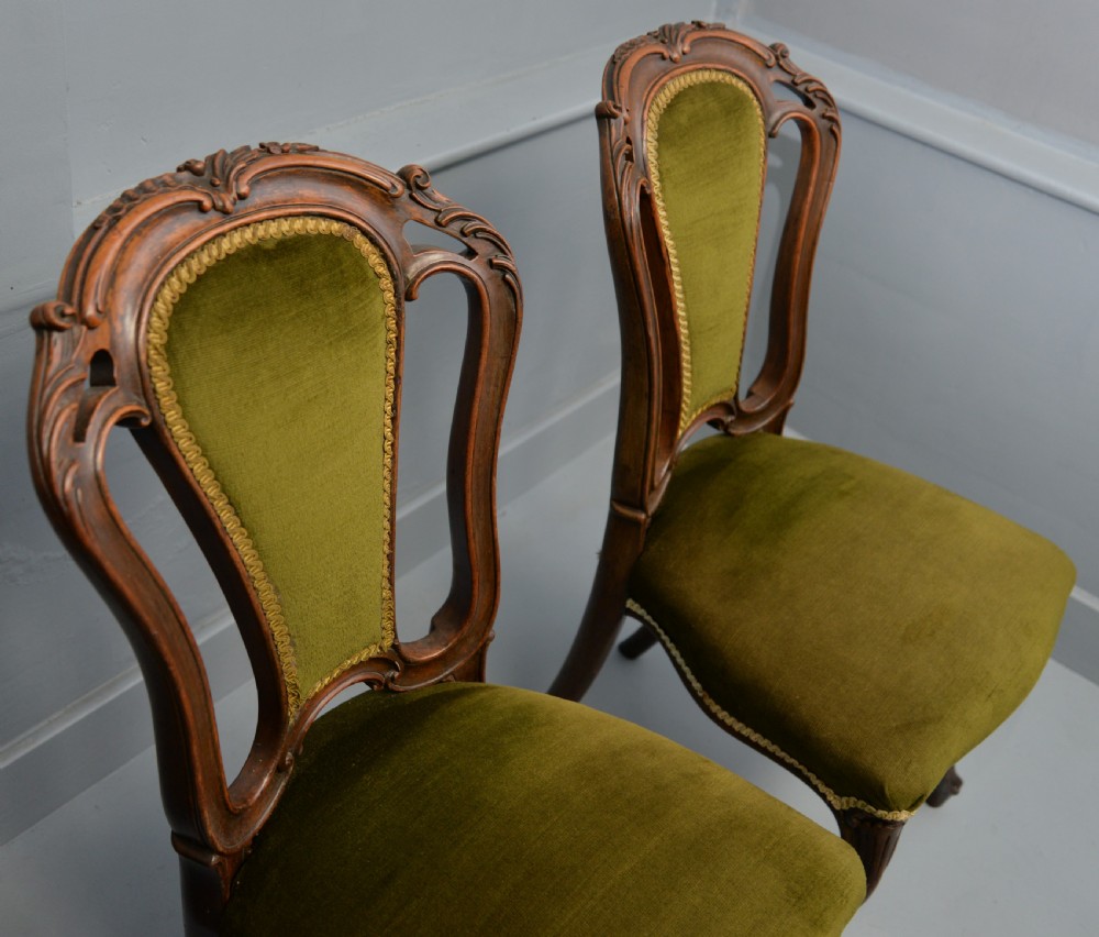 Set Of Four Victorian Carved Mahogany Dining Chairs View XIII