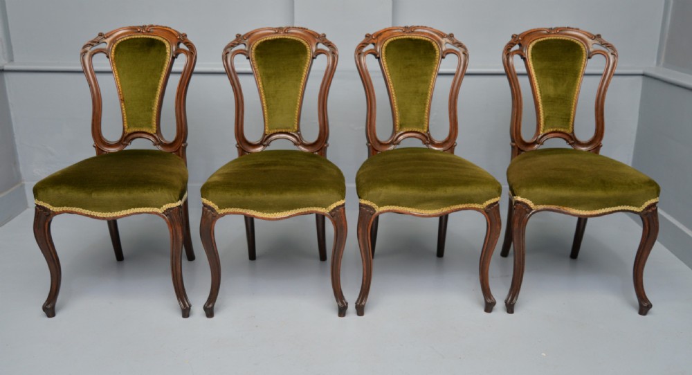 Set Of Four Victorian Carved Mahogany Dining Chairs View XIV
