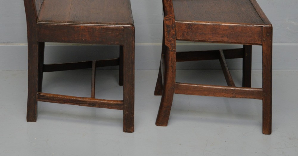 Matched Pair Of Georgian Oak Chippendale Country Side Chairs View IX