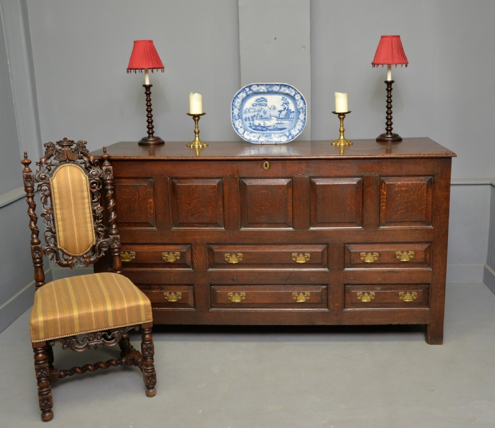 Magnificent Large 18th Century Georgian Oak Mule Chest View II