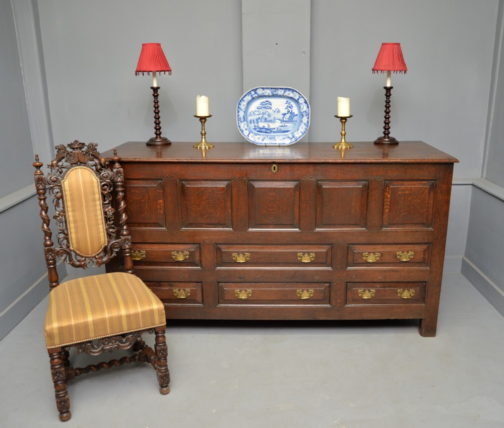 Magnificent Large 18th Century Georgian Oak Mule Chest View III
