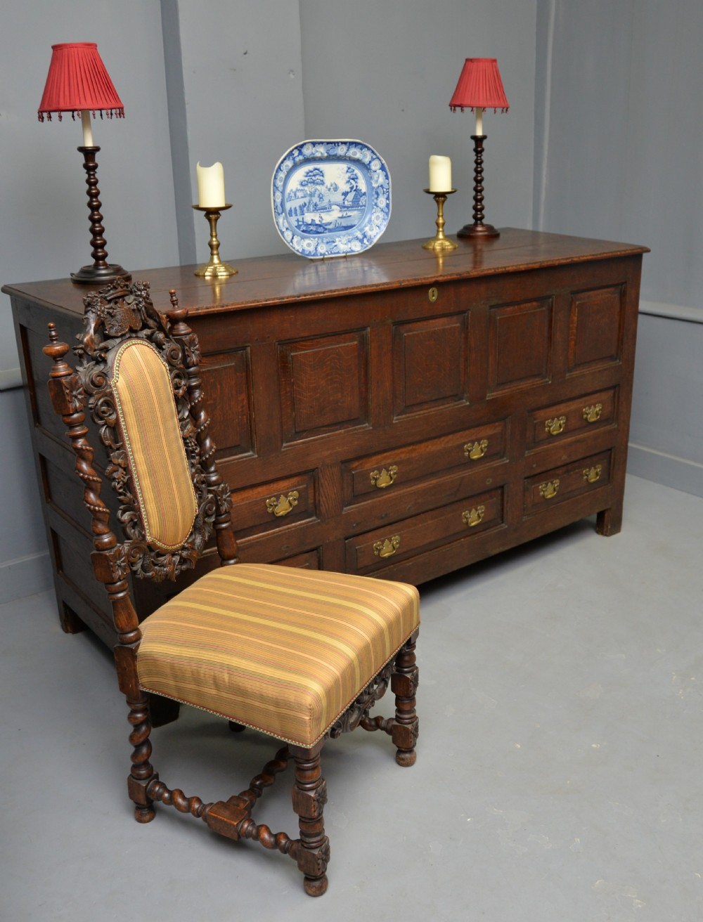 Magnificent Large 18th Century Georgian Oak Mule Chest View IV