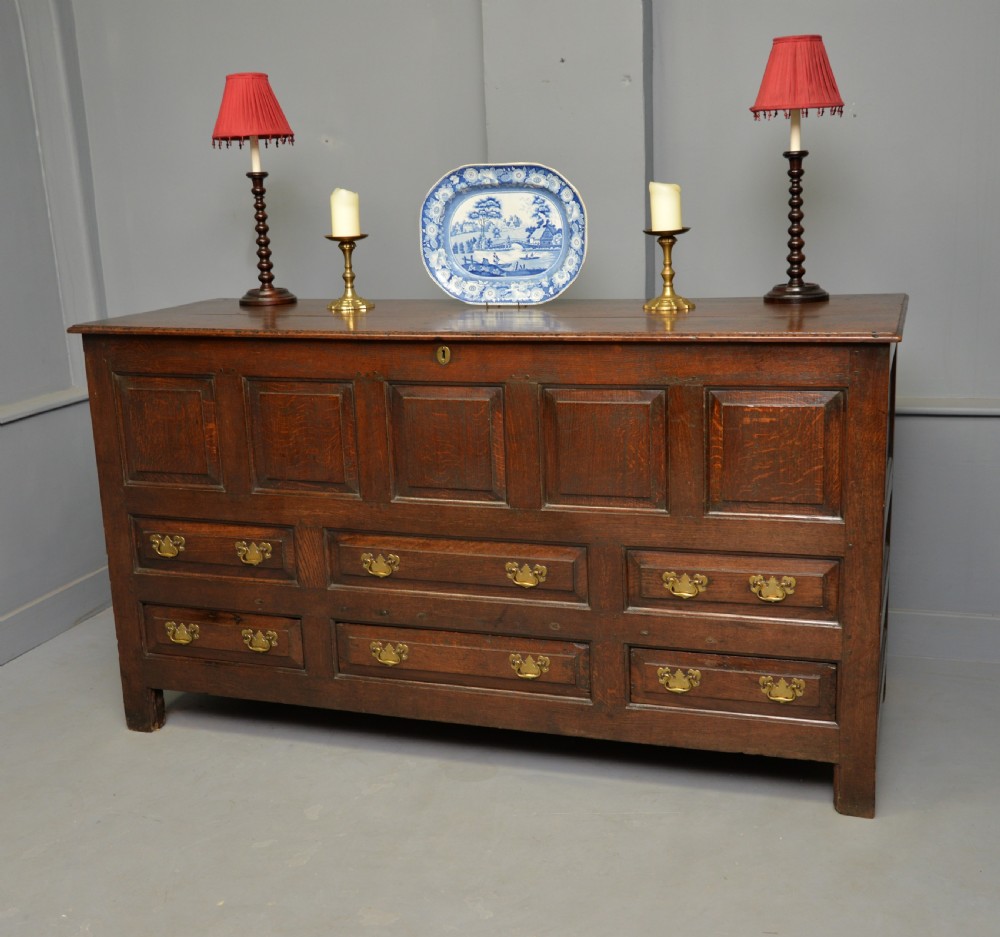 Magnificent Large 18th Century Georgian Oak Mule Chest View VI