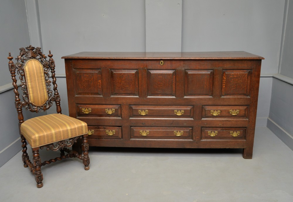 Magnificent Large 18th Century Georgian Oak Mule Chest View XVI