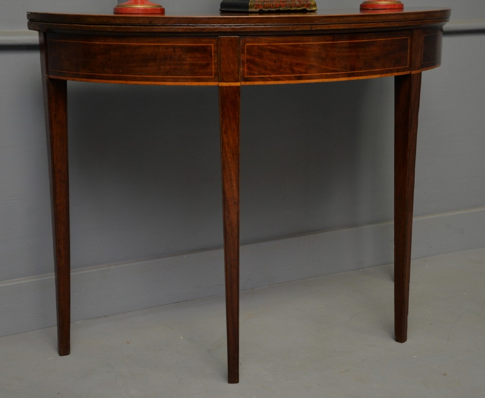Georgian George III Demi Lune Mahogany Side Table / Tea Table View IV
