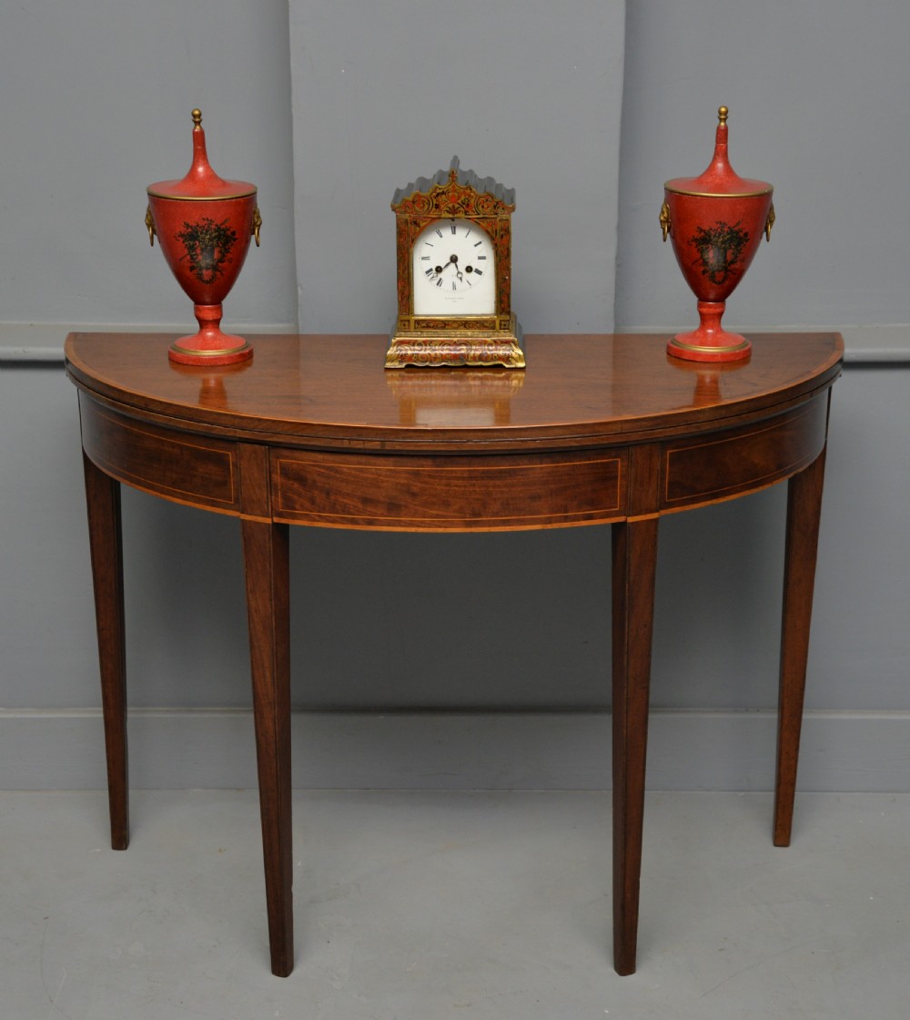 Georgian George III Demi Lune Mahogany Side Table / Tea Table View VI