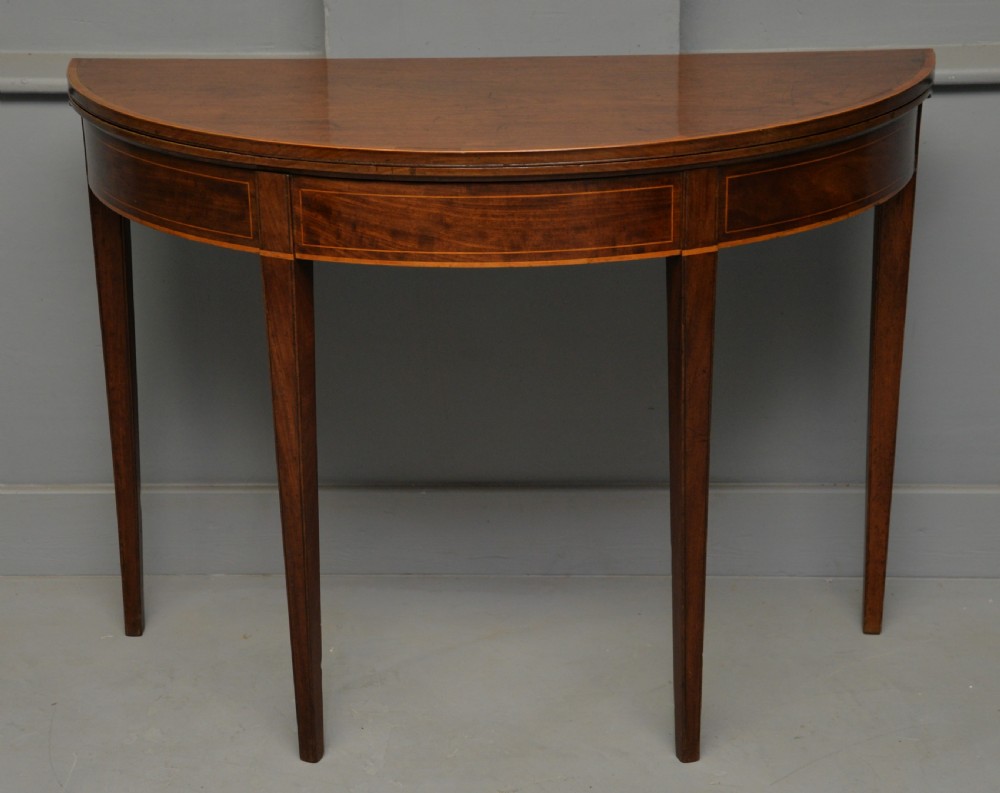 Georgian George III Demi Lune Mahogany Side Table / Tea Table View VII