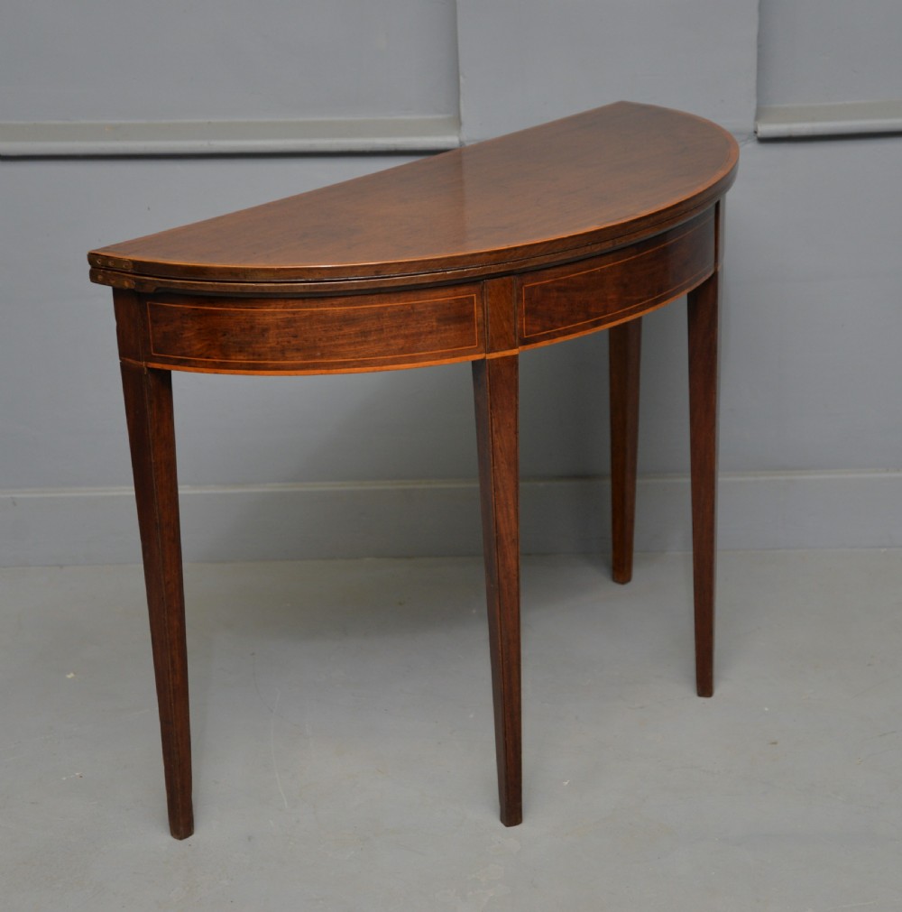 Georgian George III Demi Lune Mahogany Side Table / Tea Table View VIII