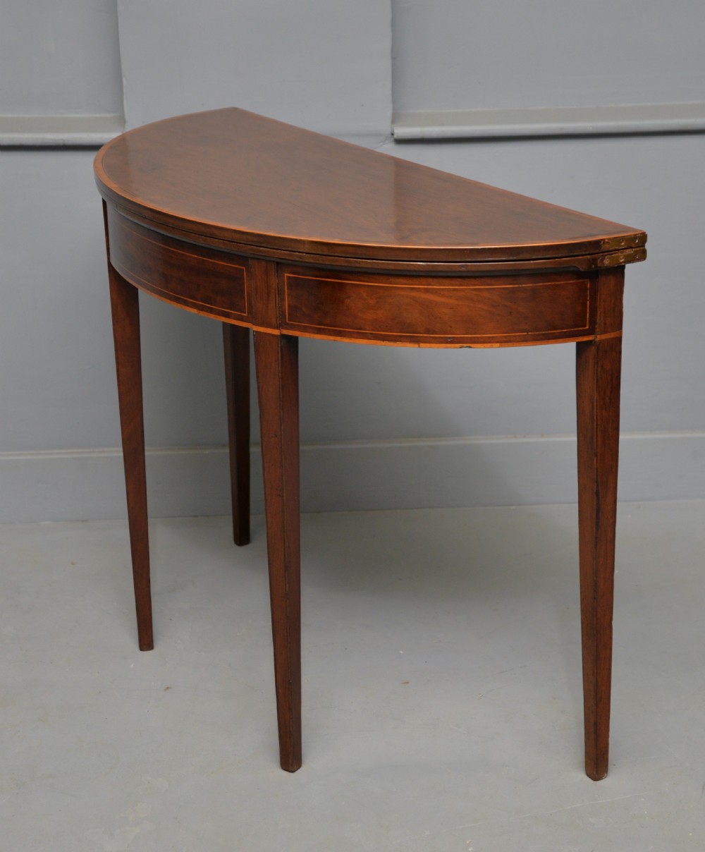 Georgian George III Demi Lune Mahogany Side Table / Tea Table View IX