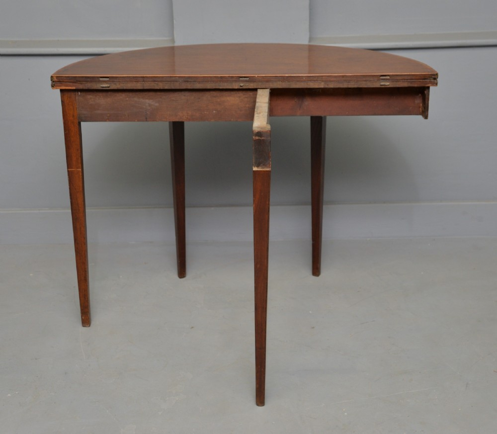 Georgian George III Demi Lune Mahogany Side Table / Tea Table View XII