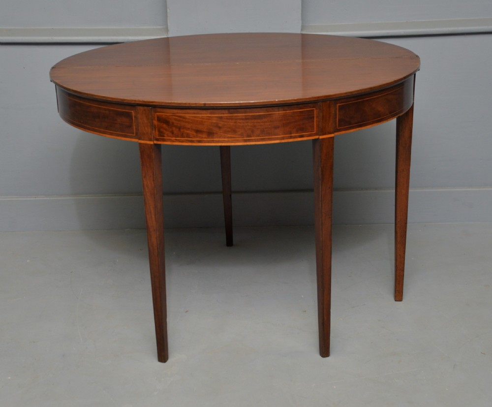 Georgian George III Demi Lune Mahogany Side Table / Tea Table View XV