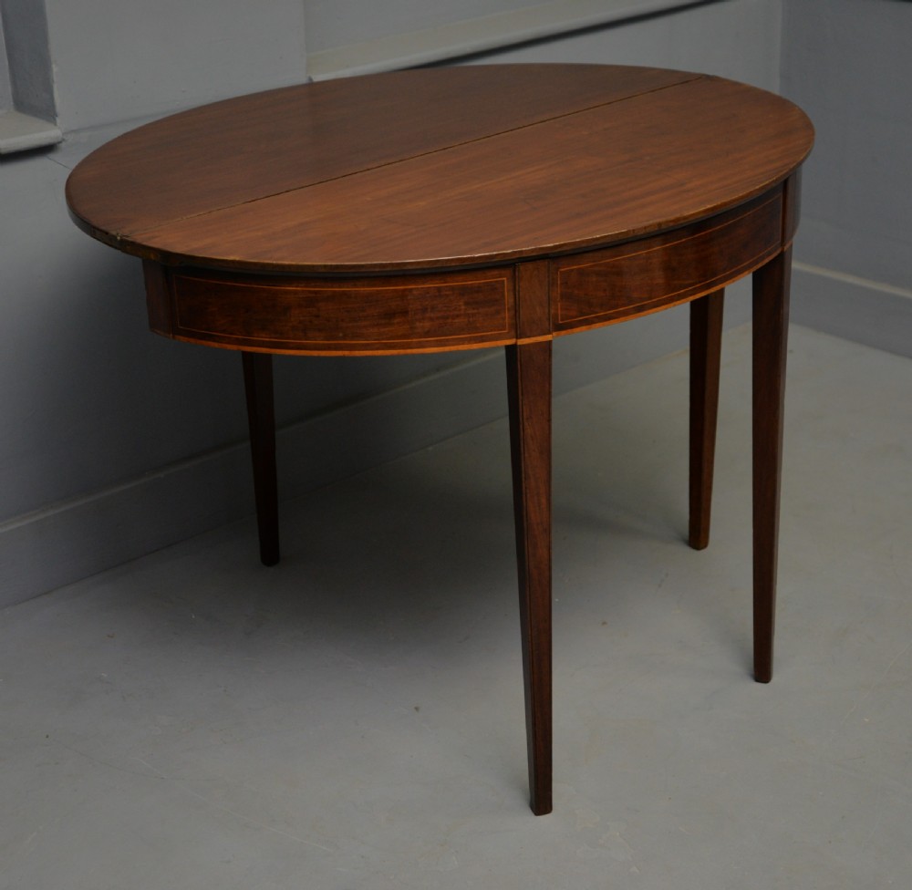 Georgian George III Demi Lune Mahogany Side Table / Tea Table View XVI