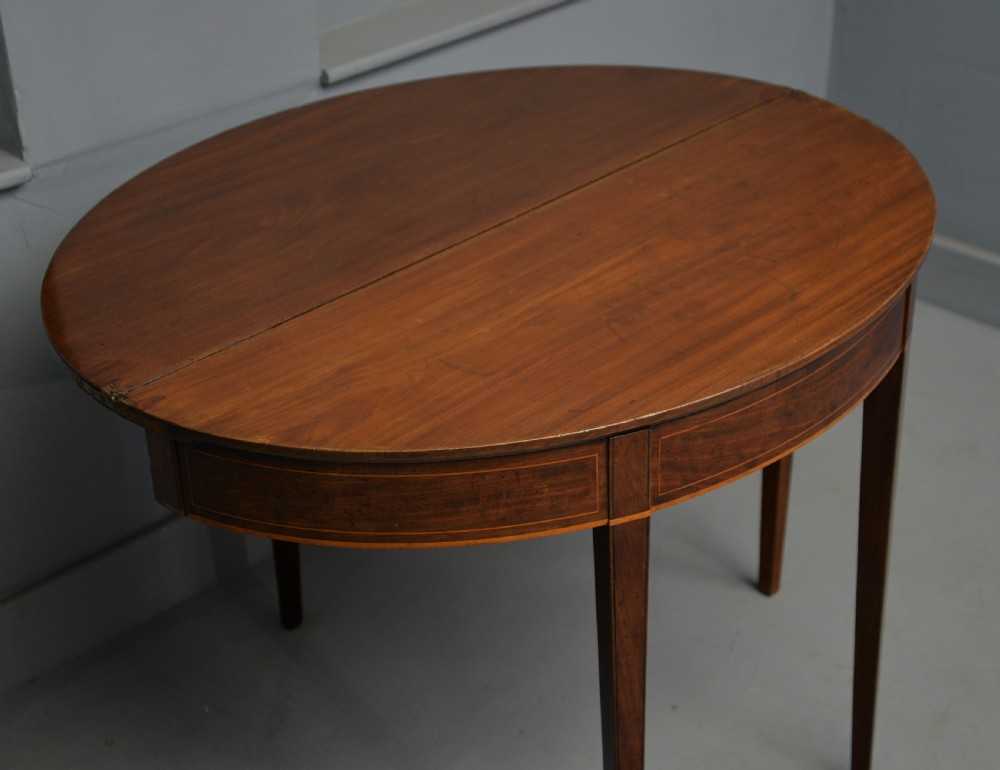 Georgian George III Demi Lune Mahogany Side Table / Tea Table View XVII