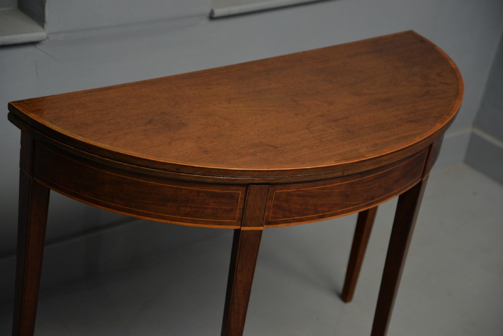 Georgian George III Demi Lune Mahogany Side Table / Tea Table View XIX