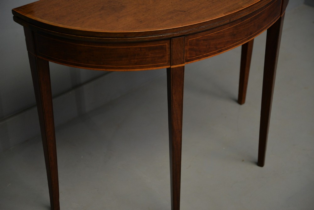 Georgian George III Demi Lune Mahogany Side Table / Tea Table View XX