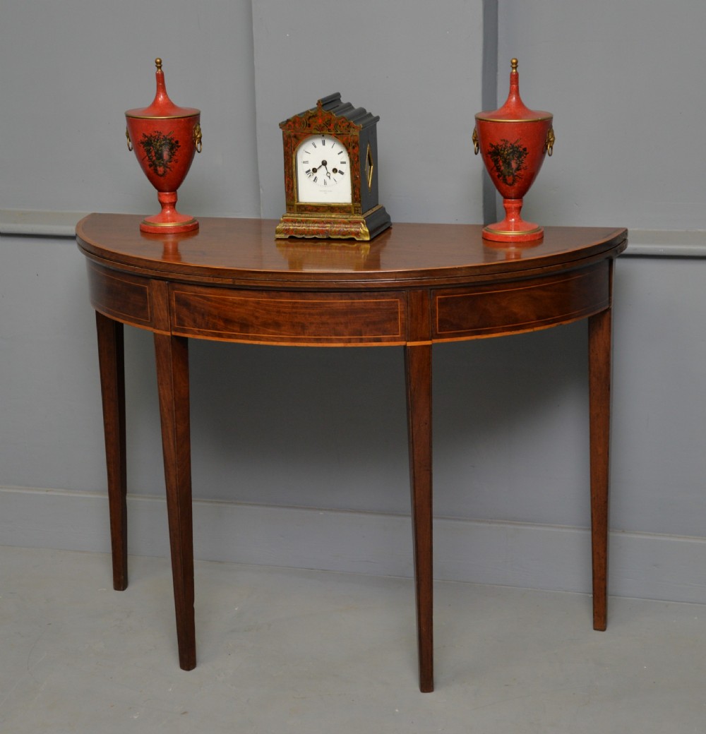 Georgian George III Demi Lune Mahogany Side Table / Tea Table View XXI