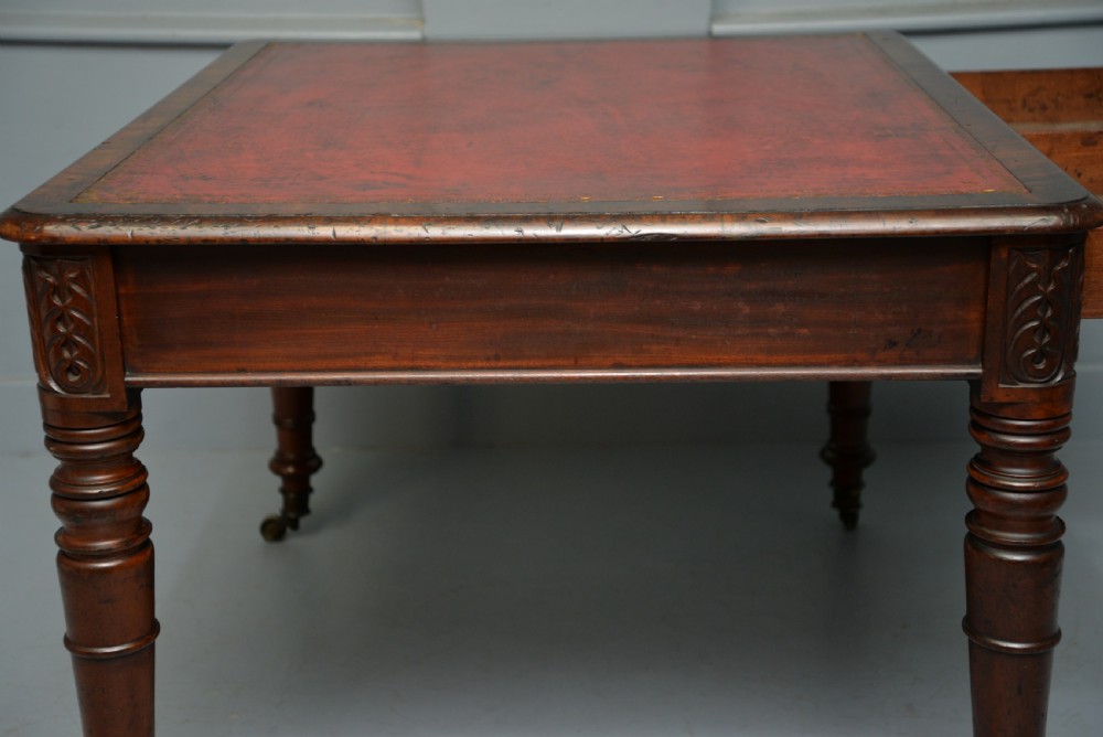 Regency Mahogany Leather Top Partners Writing Table View X