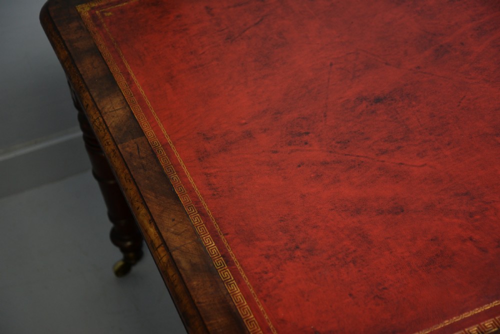 Regency Mahogany Leather Top Partners Writing Table View XIX
