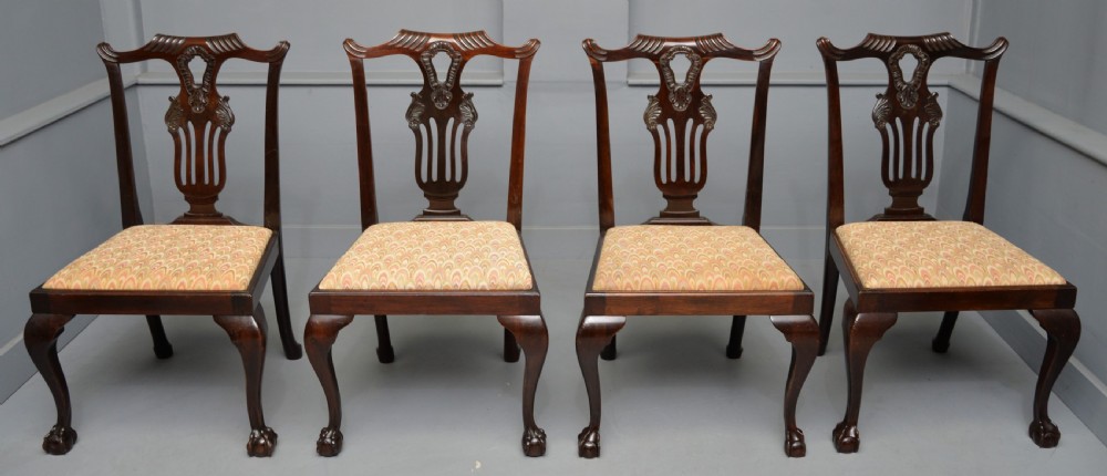 Set Of Six Chippendale Revival Mahogany Dining Chairs By Phillips & Jones View III